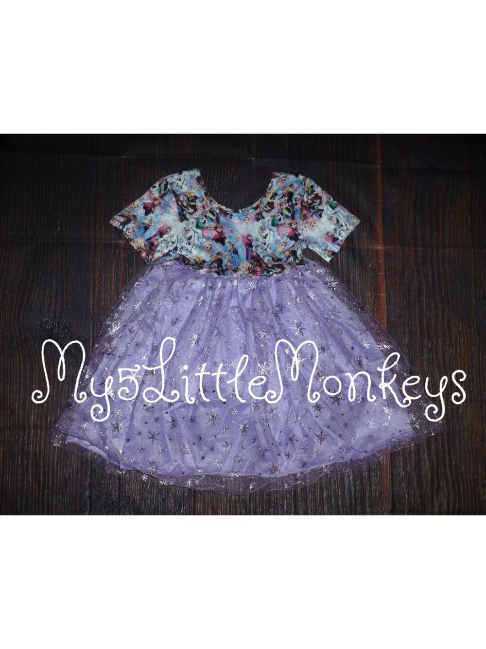 Boutique Frozen Princess Elsa Ana Girls Short Sleeve Tutu Dress